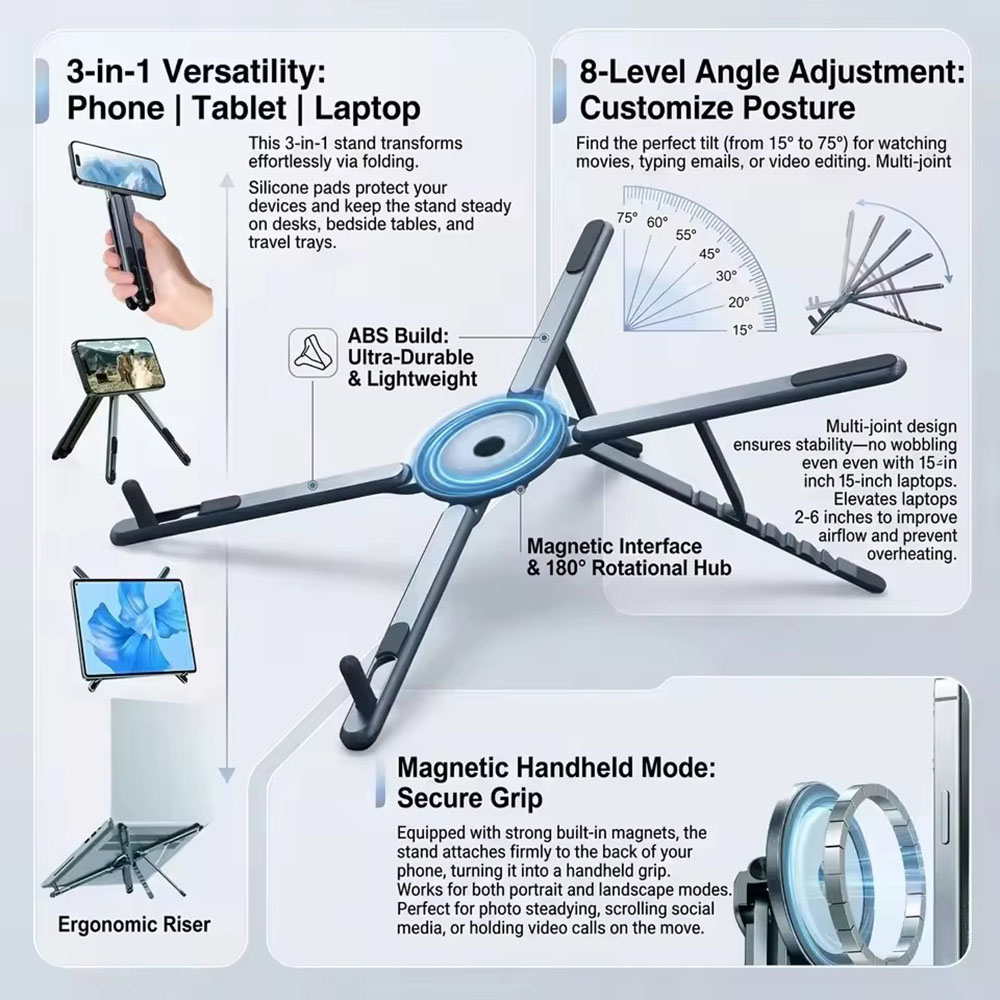 Laptop Stand - Soporte Magnético Portátil para Teléfono y