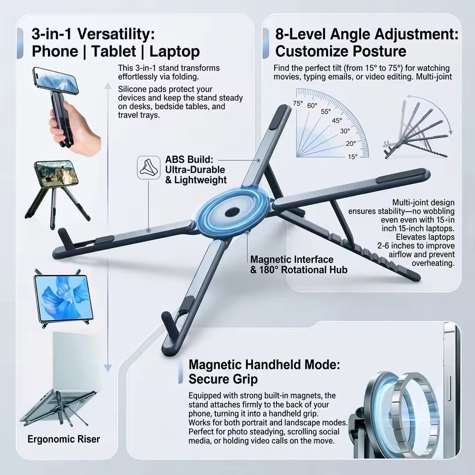 Soporte Magnético Plegable 3 e - Laptop Stand reseña y precio