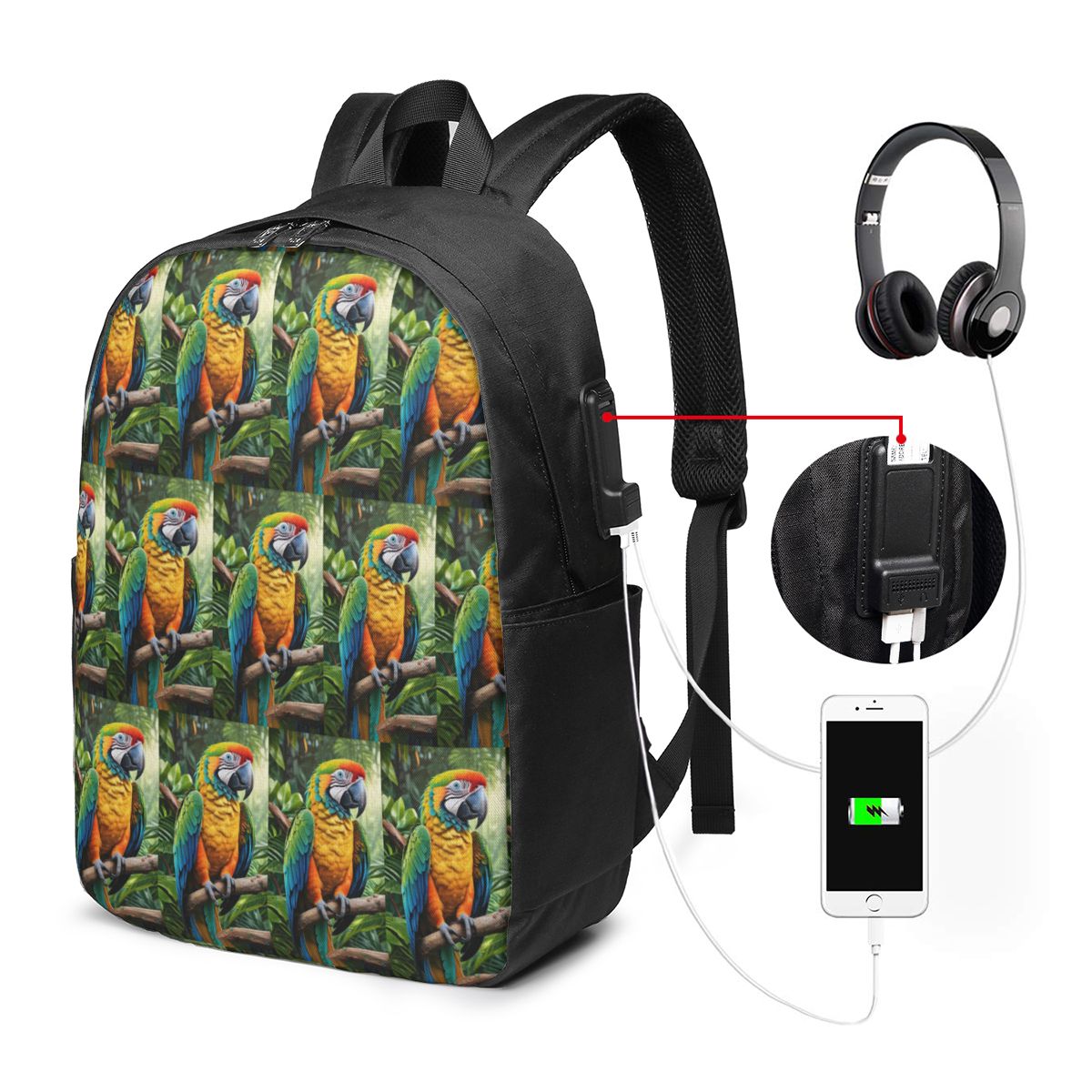 Mochila con diseño de loros ma - Laptop Bag reseña y precio